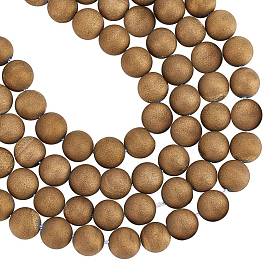 ARRICRAFT Electroplate Natural Agate Round Beads Strands, Dyed