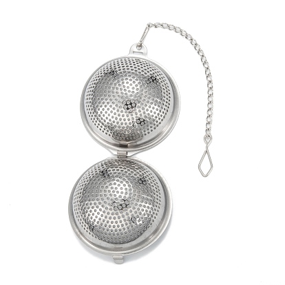 Round Shape Tea Infuser, with Chain & Hook, Loose Tea 304 Stainless Steel Mesh Tea Ball Strainer