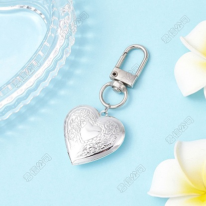 6Piezas de decoraciones colgantes de medallón de latón con forma de corazón, dijes con cierres giratorios para adornos de bolsos