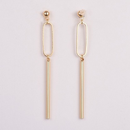 Brass Bar Dangle Stud Earrings, with 304 Stainless Steel Pins