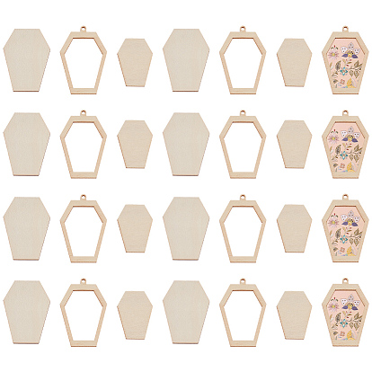 30 наборы оправ для кабошонов из дерева, брелок для ключей для ювелирных изделий, гроб