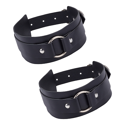 PU Leather Waist Harness Belts for Men, with Metal Findings, Platinum