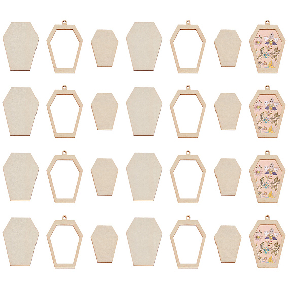 30 наборы оправ для кабошонов из дерева, брелок для ключей для ювелирных изделий, гроб