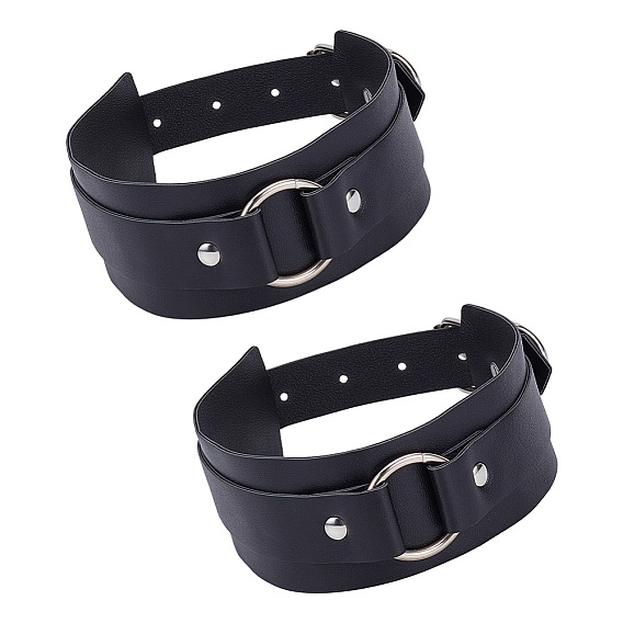 Ceintures harnais en cuir PU pour hommes, avec les accessoires en métal, platine