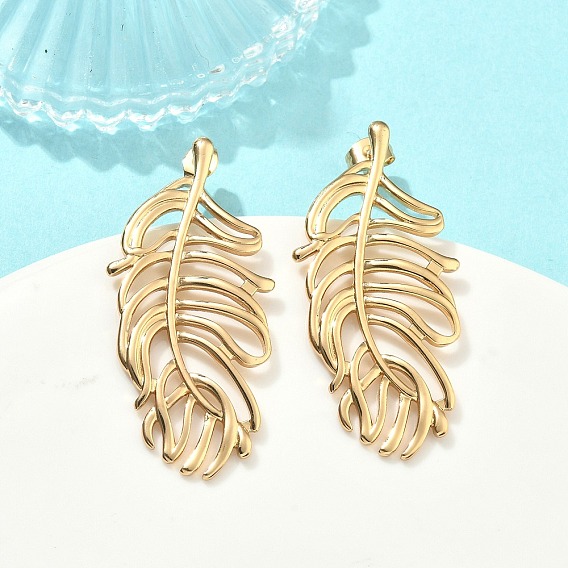 Полый лист 304 серьги из нержавеющей стали, ионное покрытие (ip)