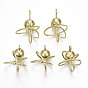 Rack Plating Alloy Wire Wrapped Pendants, with ABS Plastic Imitation Pearl, Cadmium Free & Lead Free