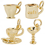 8 шт 4 стили латунные подвески, с прыжковых колец, без кадмия и без свинца, чашка