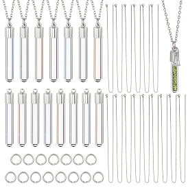 Наборы для изготовления ожерелий своими руками, включая 15 пакеты, прозрачные стеклянные бутылки, подвески, 15шт. 304 цепочки из нержавеющей стали и 15шт. открытые соединительные кольца, колонка