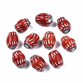 Handmade Millefiori Lampwork Beads, Barrel