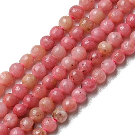 Natural Rhodonite Beads Strands, Grade AA, Round