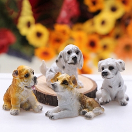 Resin Pet Dog Mini Model, Micro Landscape Dollhouse Accessories, Pretending Prop Decorations