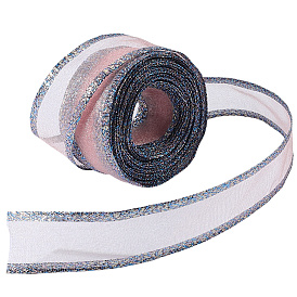 Блестящая полиэстеровая и металлизированная сетчатая лента для изготовления бантов