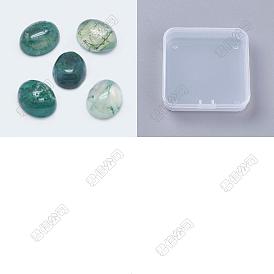 30pcs cabochons d'agate mousse naturelle, ovale