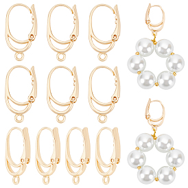 10 шт. латунные серьги с рычагом, с горизонтальными петлями, овальные