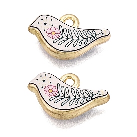 Печатные подвески сплава, стойки покрытие, птица с цветочными подвесками, без кадмия, без никеля и без свинца, золотые