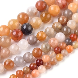 Natural Golden Silk Jade Beads Strands, Round