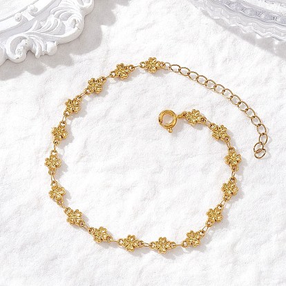304 Браслеты из нержавеющей стали в виде звеньев в форме клевера для женщин