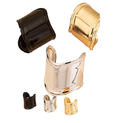 Набор из широких браслетов-манжет и колец-манжет из сплава