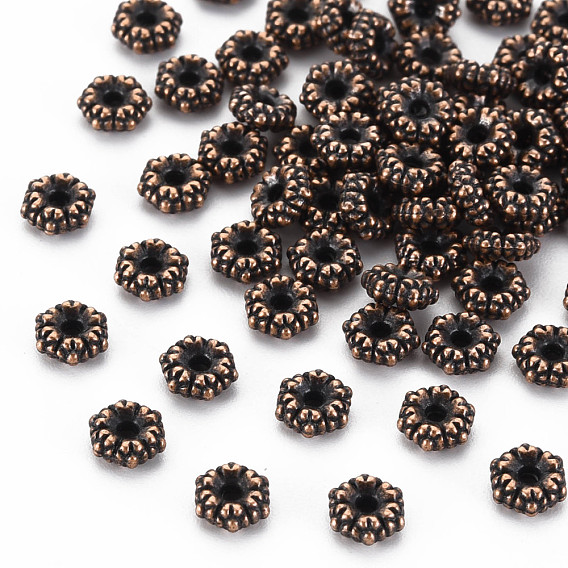 Alliage de perles d'entretoise de style tibétain, sans plomb et sans cadmium