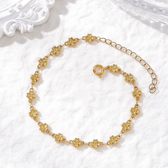 304 Браслеты из нержавеющей стали в виде звеньев в форме клевера для женщин