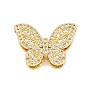 Латунные микропаве прозрачные многонитевые звенья из циркония, без кадмия, без никеля и без свинца, бабочка