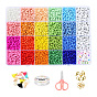 DIY Jewelry Making Kits, Including Round Glass Seed Beads, Flat Round Acrylic Beads, Polycotton Tassel Pendants, Elastic Crystal Thread, Scissors, Alloy Clasps and Iron Open Jump Rings