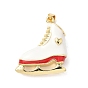 Латунь эмаль подвески, ледяные коньки очарование, без свинца и без кадмия, долговечный, реальный 18 k позолоченный, стойки покрытие