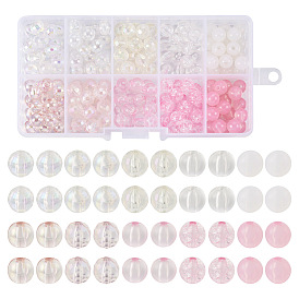 200шт 10 наборы прозрачных акриловых бусин в стиле, круглые