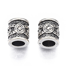 Tibetan Style Alloy European Beads, Large Hole Beads, Cadmium Free & Lead Free, Column