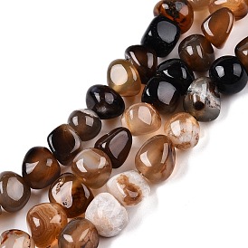 Natural Agate Beads Strands, Nuggets, Tumbled Stone