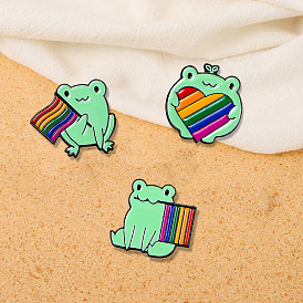Frog Brooch Badge Cartoon Cute Love Frog Badge Bag Accessories Creative School Bag Buckle