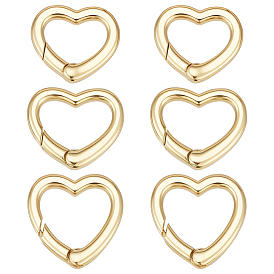 6 шт 3 стили стойка покрытие латунь пружина затвор кольца, долговечный, без свинца и без кадмия