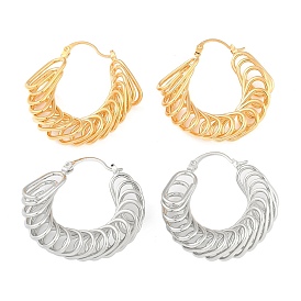 Brass Hoop Earring for Women, Brooch Charm