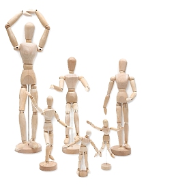 Marionnette en bois vierge inachevée, modèle de figure de dessin avec articulations flexibles, arts du croquis de mannequin humain, pour l'artisanat de peinture à la main bricolage