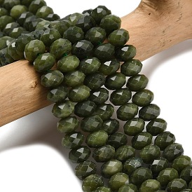 Тайвань природного нефрита бисер нитей, граненые, рондель