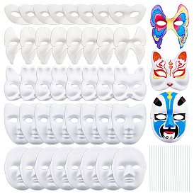 40шт. 5 стили, маски для маскарада из чистой бумаги, партийные украшения