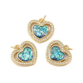 Латуни циркония кубической подвески, с синтетическим опалом, долговечный, без свинца и без кадмия, сердце, с прыжковых колец