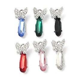 Стеклянные подвески, подвеска в виде бабочки и слезы, со сплавочной фурнитурой со стразами, граненые