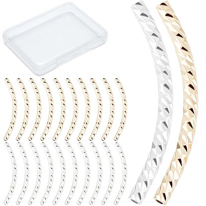 40 шт. 2 цвета латунных трубчатых бусин, долговечный, изогнутые бусины, трубка