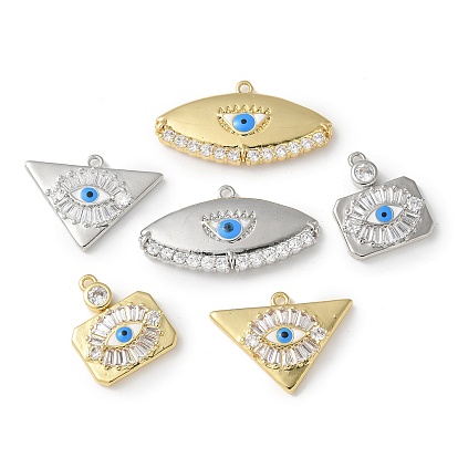 Реечное покрытие латунь микропаве кубический цирконий эмаль подвески, Злые чары глаз