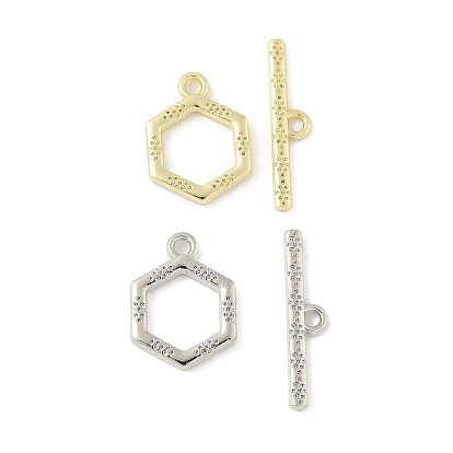 Застежка тоггл из сплава, без кадмия и без свинца, стойки покрытие, шестиугольник