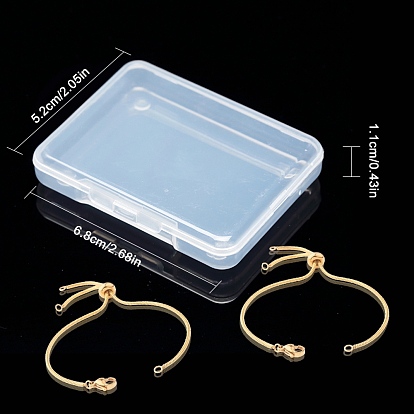 SUNNYCLUE 6Pcs Brass Slider Bracelets Makings, with Box Chains and Lobster Claw Clasps