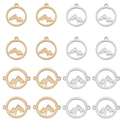 Набор для поиска поделок для изготовления ювелирных изделий, включая 201 подвески из нержавеющей стали и соединительные звенья, кольцо с горой