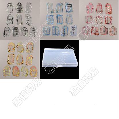 40 piezas 4 estilos pegatinas decorativas para ventanas con flores transparentes para mascotas, calcomanías impermeables autoadhesivas para scrapbooking diy, album de fotos