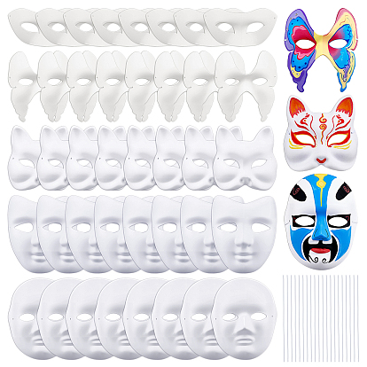 40шт. 5 стили, маски для маскарада из чистой бумаги, партийные украшения