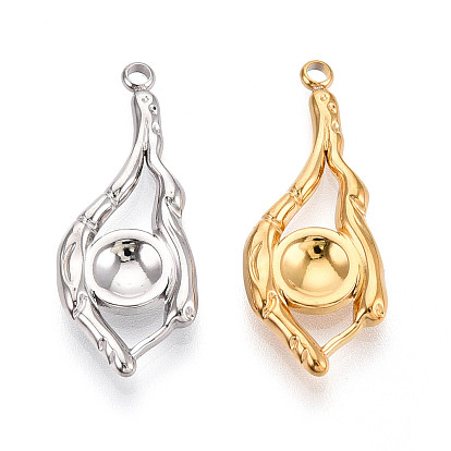 304 Настройки кабошон из нержавеющей стали кулон, ионное покрытие (ip), самородки