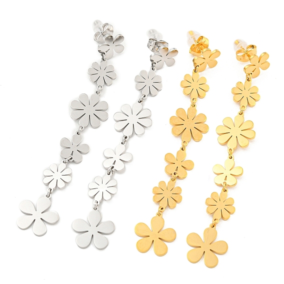 304 серьги-гвоздики из нержавеющей стали для женщин, маленькая ромашка