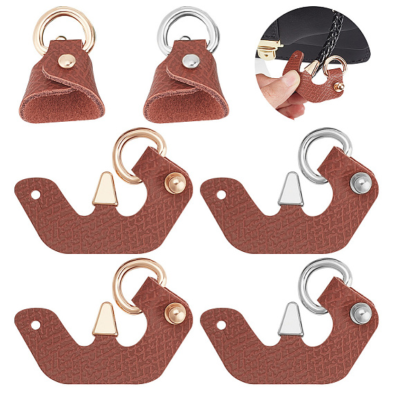 2 пары 2 цвета кожа неповрежденная сумка треугольная пряжка соединитель, съемная крышка ручки сумки без перфорации для добавления плечевого ремня сумки через плечо