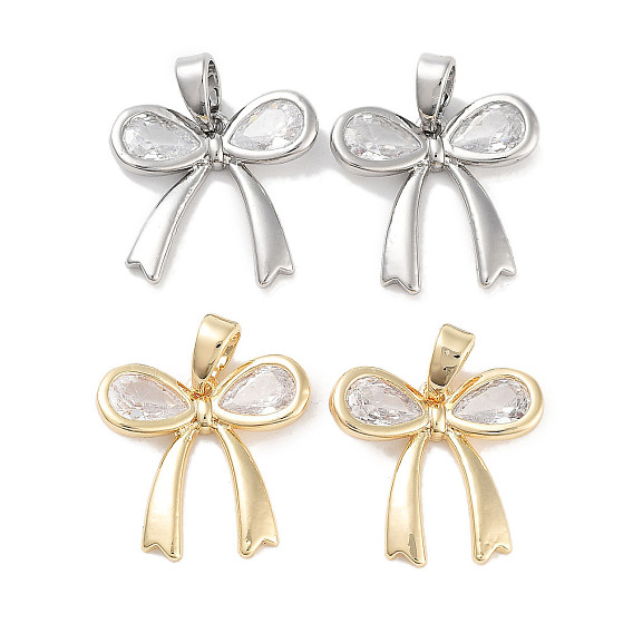 Латунные микро проложить кубического циркония подвески, бантом прелести