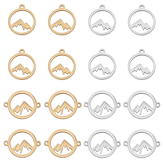 Набор для поиска поделок для изготовления ювелирных изделий, включая 201 подвески из нержавеющей стали и соединительные звенья, кольцо с горой